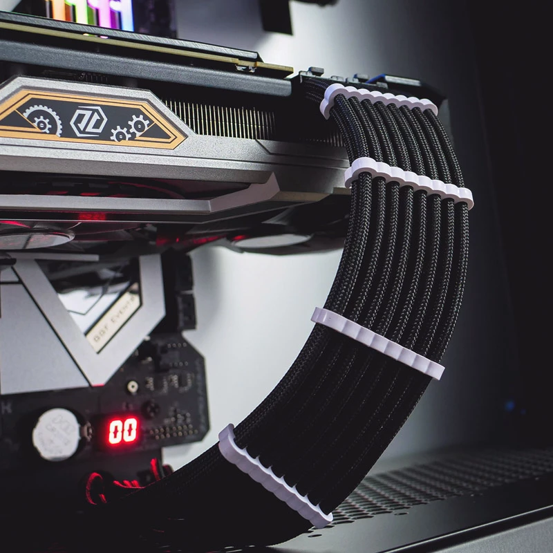 CableMod PRO Bridged Cable Comb Kit - balts (CM-COM-BKIT-PBPW-R)