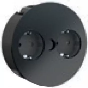 Bachmann TWIST pagarinātājs 2m, 2 AC kontaktligzdas, metāls/plastmasa, melns, 42,5 mm