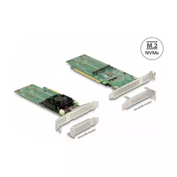 DeLOCK PCI Express x16 karte uz 4 x iekšējo NVMe M.2 Key M - Low Profile formas faktors
