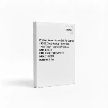 Norton 360 For Gamers - 50 GB mākoņdublējums - 3 ierīces, 1 gads (ABO) - ESD lejupielāde