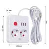 Strāvas sloksne MACLEAN MCE388 W — 2 kontaktligzdas, 3×USB, 110–240V, 2500W, 3 m vads, balta