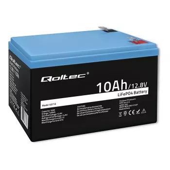QOLTEC 10Ah 12.8V 128Wh uzlādējama LiFePO4 baterija ar iebūvētu BMS