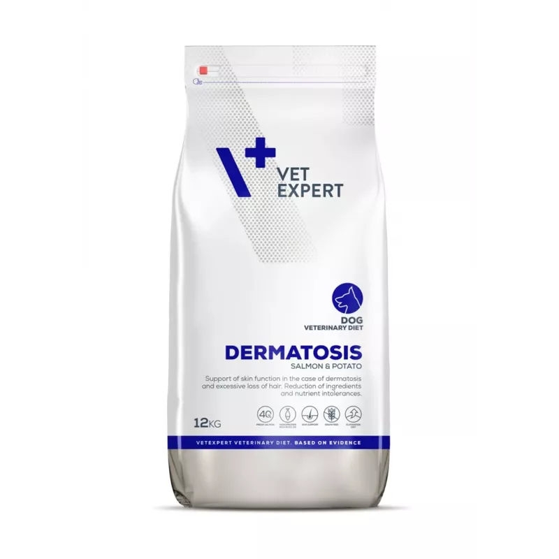 VET EXPERT Veterinary Diet Dermatosis Dog Salmon & Potato - sausa suņu barība - 12 kg
