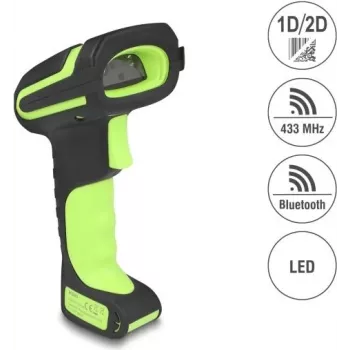 DELOCK 90588 rokas svītrkodu skeneris 1D/2D Bluetooth 433 MHz portatīvais