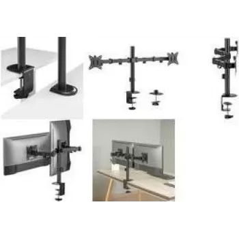 Logilink BP0172 Divu monitoru galda stiprinājums melns
