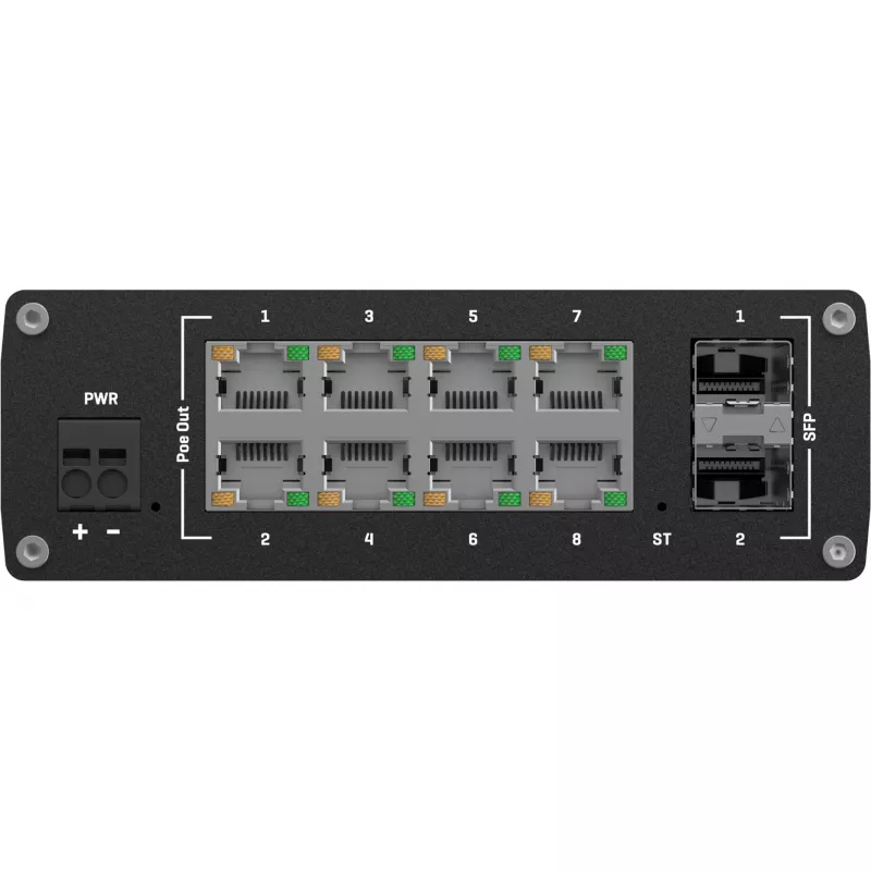 Teltonika TSW202 Pārvaldāms L2 Gigabit Ethernet (10/100/1000) PoE slēdzis, alumīnija korpuss, zils