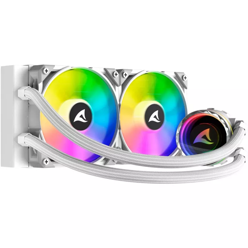 S80 RGB White AIO 240mm šķidruma dzesēšana balta