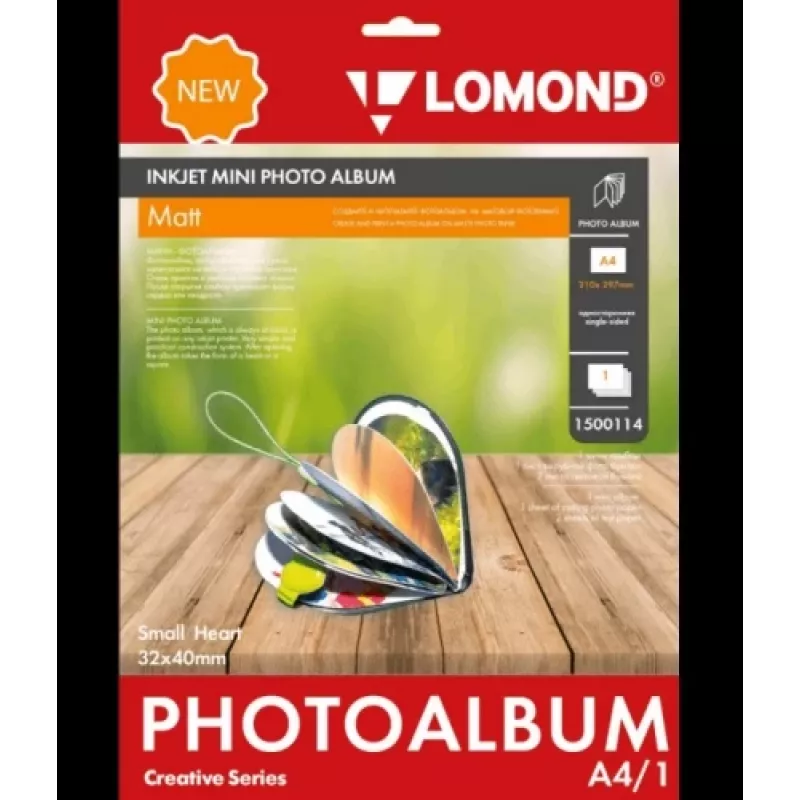 Lomond Inkjet Mini Albums Sirds Matēts 32x40mm (Mazs)