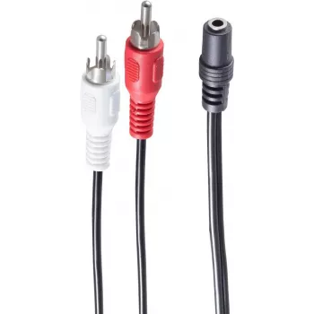 Audio kabelis ShiverPeaks BS30852 1.5m 3.5mm 2xRCA Melns