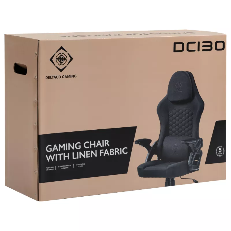 Deltaco DC130 Gamingstuhl Soft Woven Mesh melns (GAM-180)