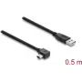 USB A uz Mini-USB B kabelis DELOCK 81650 — USB 2.0, 2 m, melns