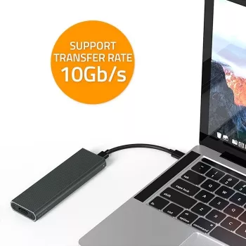 M.2 NVMe SSD ārējais korpuss QOLTEC 52630 — USB 3.1 Gen2 10Gb/s, M.2 NVMe diskiem