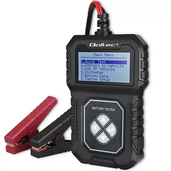 Qoltec digitālais akumulatora testeris ar LCD | Poļu izvēlne | 12V | AGM | GEL | STD | 30-220AH