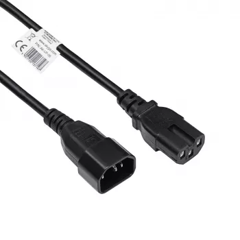Akyga AK-UP-06 servera barošanas kabelis IEC C14–C15, 1,8 m, melns