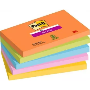 3M 655-5SS-BOOS Lipīgās lapiņas Taisnstūris Zila - Zaļa - Oranža - Rozā - Dzeltena 90 lapas