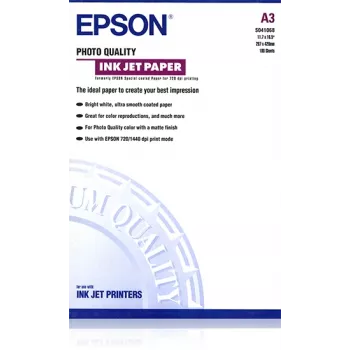 Epson foto kvalitātes tintes printera papīrs, A3, 102g/m², 100 loksnes