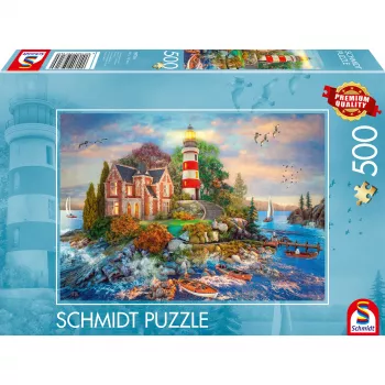 Puzle Leuchtturm am Felsen, 500 gabali