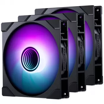 PHANTEKS M25 Gen2 PWM D-RGB 140mm Ventilatoru Komplekts 3 gab., Melns