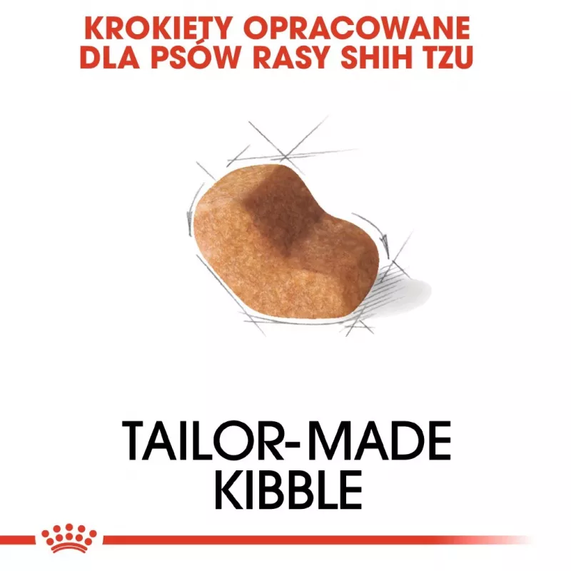 Sausā suņu barība Royal Canin Shih Tzu Adult 1,5 kg — mājputni, 24% olbaltumvielas, 20% tauki, pieaugušiem Shih Tzu