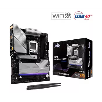 Mātesplate ASRock X870 LiveMixer WiFi (AM5, ATX, DDR5, 4 sloti, X870LIVEMIXERWIFI)
