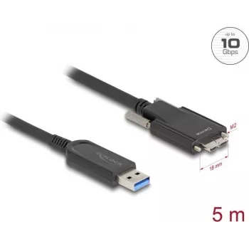 Aktīvais optiskais kabelis DeLOCK 83211 USB Type-A vīrišķais uz Micro-B vīrišķais 5m 10 Gbps