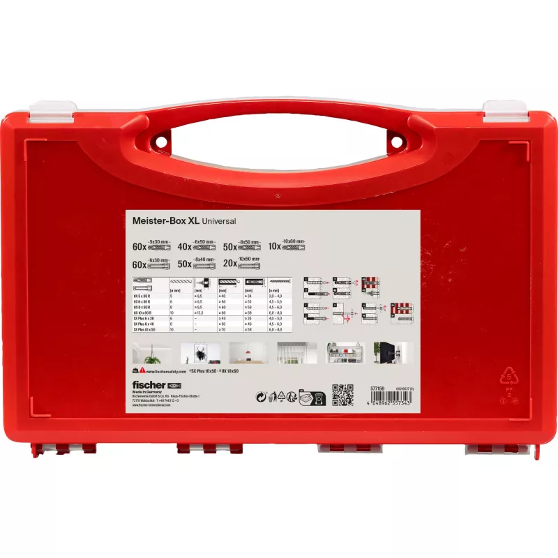 fischer 577159 Meister-Box XL Sienas dībeļu komplekts 290 gab. (577159)