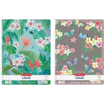 Spirālbloks Herlitz A4 Ladylike 80 loksnes rūtiņas
