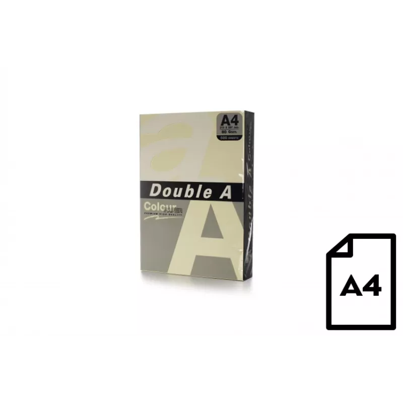 Krāsainais papīrs Double A, 80g, A4, 500 loksnes, ziloņkaula