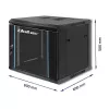Tīkla statīvs QOLTEC 9U modelis 54466 — atvērtais rāmis 9U serveru/statīva montāžas skapis