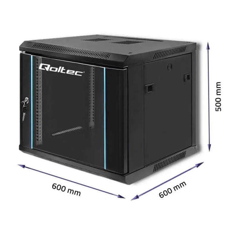 Tīkla statīvs QOLTEC 9U modelis 54466 — atvērtais rāmis 9U serveru/statīva montāžas skapis