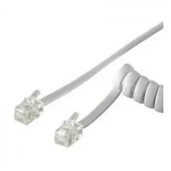 Wentronic Goobay Telefona spoles vads CCA (alumīnijs ar vara pārklājumu), Balts, 2 m - RJ10-Spraudnis (4P4C) uz RJ10-Spraudni (4P4C) (50246)