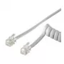 Wentronic Goobay Telefona spoles vads CCA (alumīnijs ar vara pārklājumu), Balts, 2 m - RJ10-Spraudnis (4P4C) uz RJ10-Spraudni (4P4C) (50246)
