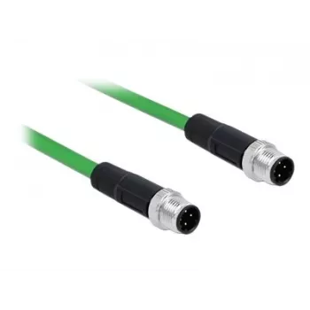 DeLOCK tīkla kabelis M12 (4-pin) savienotājs – M12 (4-pin) savienotājs, 5,0 m, SF/FTP, bez halogēna, zaļš (85920)