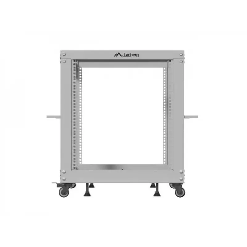 LANBERG 19 collu atvērtais statīvs 12U, regulējams dziļums 600–1100 mm, pelēks