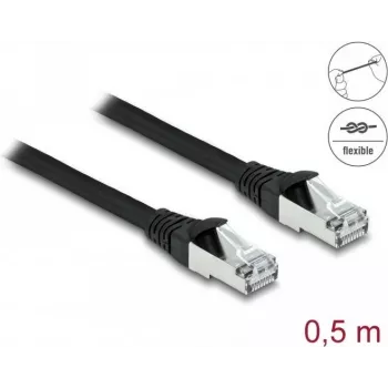 Tīkla kabelis DeLOCK RJ45 Cat.6A 0,5m Melns