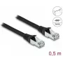 Tīkla kabelis DeLOCK RJ45 Cat.6A 0,5m Melns