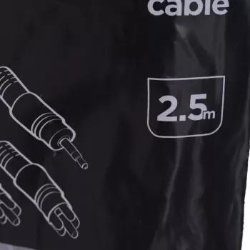 Gembird audio kabelis 2.5m, 3.5mm/2xRCA, vīriešu/vīriešu, melns, sarkans, balts