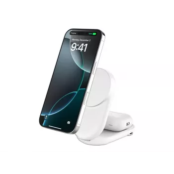 Belkin Qi2 bezvadu lādētājs iekštelpām USB ātra uzlāde balts 1.5m