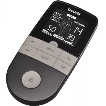 Elektrostimulācijas TENS/EMS ierīce Beurer EM 1 RELIEF+ (model 60428) antracīta krāsā