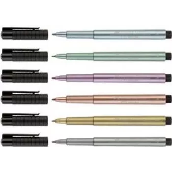 Pildspalva Faber-Castell 167351 Silver Stick, melna un sudraba, 1 gab.