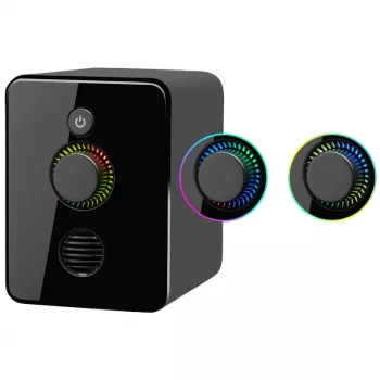 2.1 datora skaļruņi DEFENDER V12 11W RMS USB, 3.5mm, zemfrekvenču skaļrunis, Melns, 223×115×130 mm