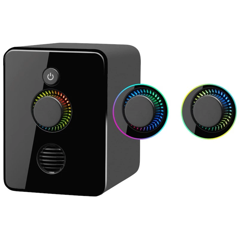 Defender V12 65212 2.1 datora skaļruņu sistēma, 11 W, 5 W basu skaļrunis, USB barošana, LED apgaismojums, melna, 115 x 130 x 223 mm