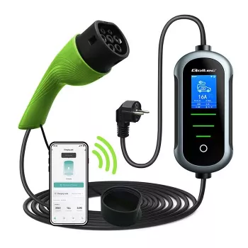 Elektroauto lādētājs QOLTEC EV car charger w/ adjust. Type2 2in1 3.5kW – kompakts maiņstrāvas lādētājs, Type 2, 3.5 kW