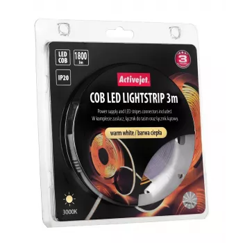 Activejet AJE-COB 3m siltā gaismas lente Universāla iekštelpu LED lente