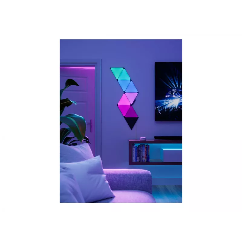 Nanoleaf Shapes Ultra Black Triangles Starter Kit NL47-0102TW-9PK — viedās sienas gaismas paneļi