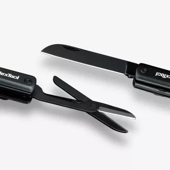 Daudzfunkcionāla pildspalvas lukturīte Nextool NE20026 — LED 50 lm, 90 min darbība, nerūsējošā tērauda nazis, šķēres, USB-C, alumīnijs, 125×15 mm, 38 g