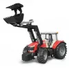 BRUDER Massey Ferguson 7624 ar frontālo iekrāvēju, sarkans, rotaļlieta traktors 1:16, 3+ gadi