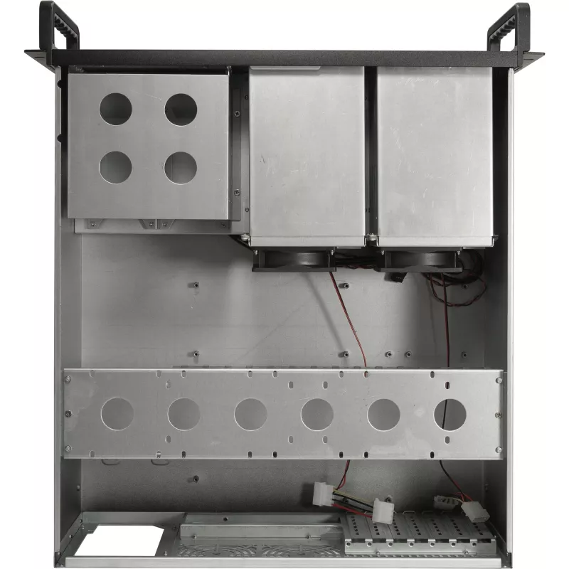 Rackmount korpuss INTER-TECH IPC 4U-4508 Melns — 4U servera/datora šasija, stiprināšana statīvā