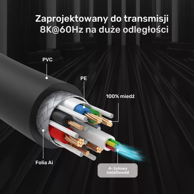 HDMI optiskais kabelis 2.1 AOC 8K120Hz 3m C11085GY03-3
