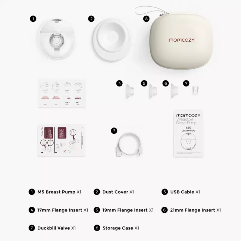 Krūts sūknis Momcozy BP179-GR00BA-A 160 ml Elektronisks Akumulators Tīkla adapteris